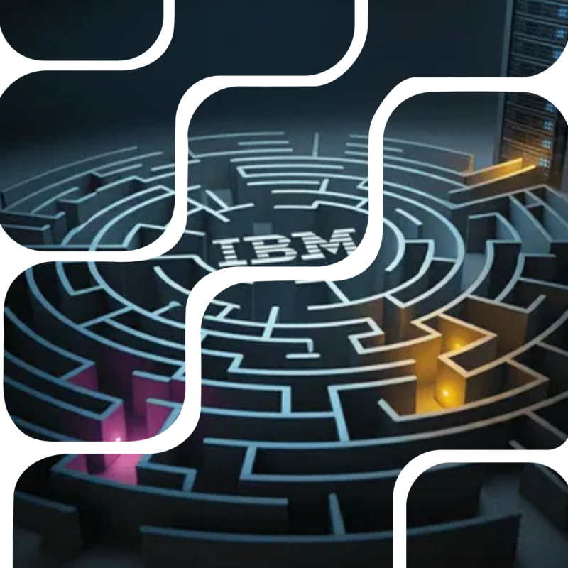 Лабиринт лицензирования IBM, символизирующий сложность управления лицензиями и SAM