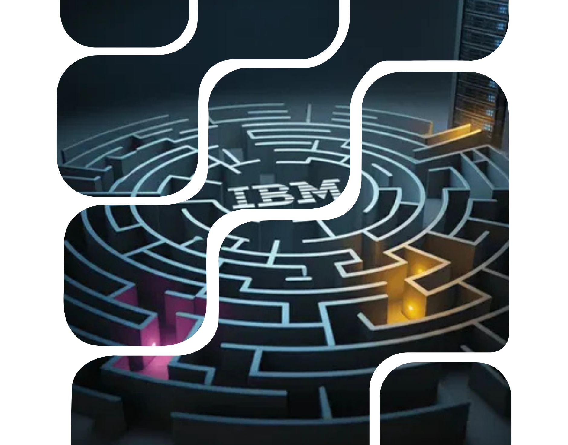 Лабиринт лицензирования IBM, символизирующий сложность управления лицензиями и SAM